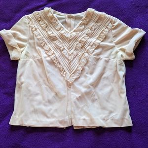 Light Yellow Vintage Ruffle Blouse